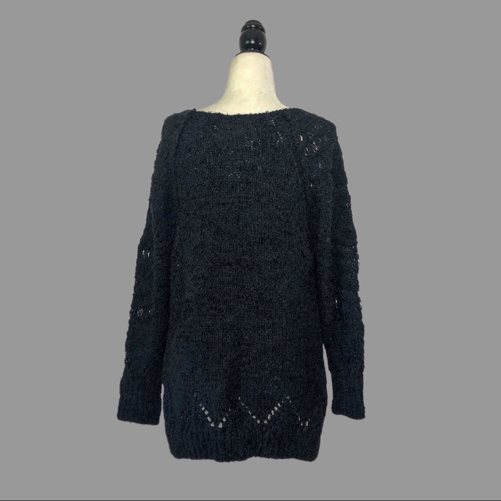 💙 XS 💙 NWT Anthro Sweater Pointelle Knit Zigzag Soft Loose Knit​